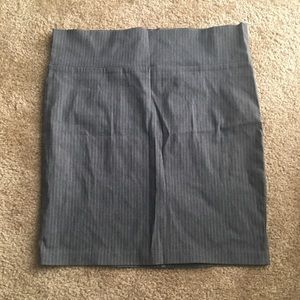 Stretchy Grey Pinstripe Work Skirt